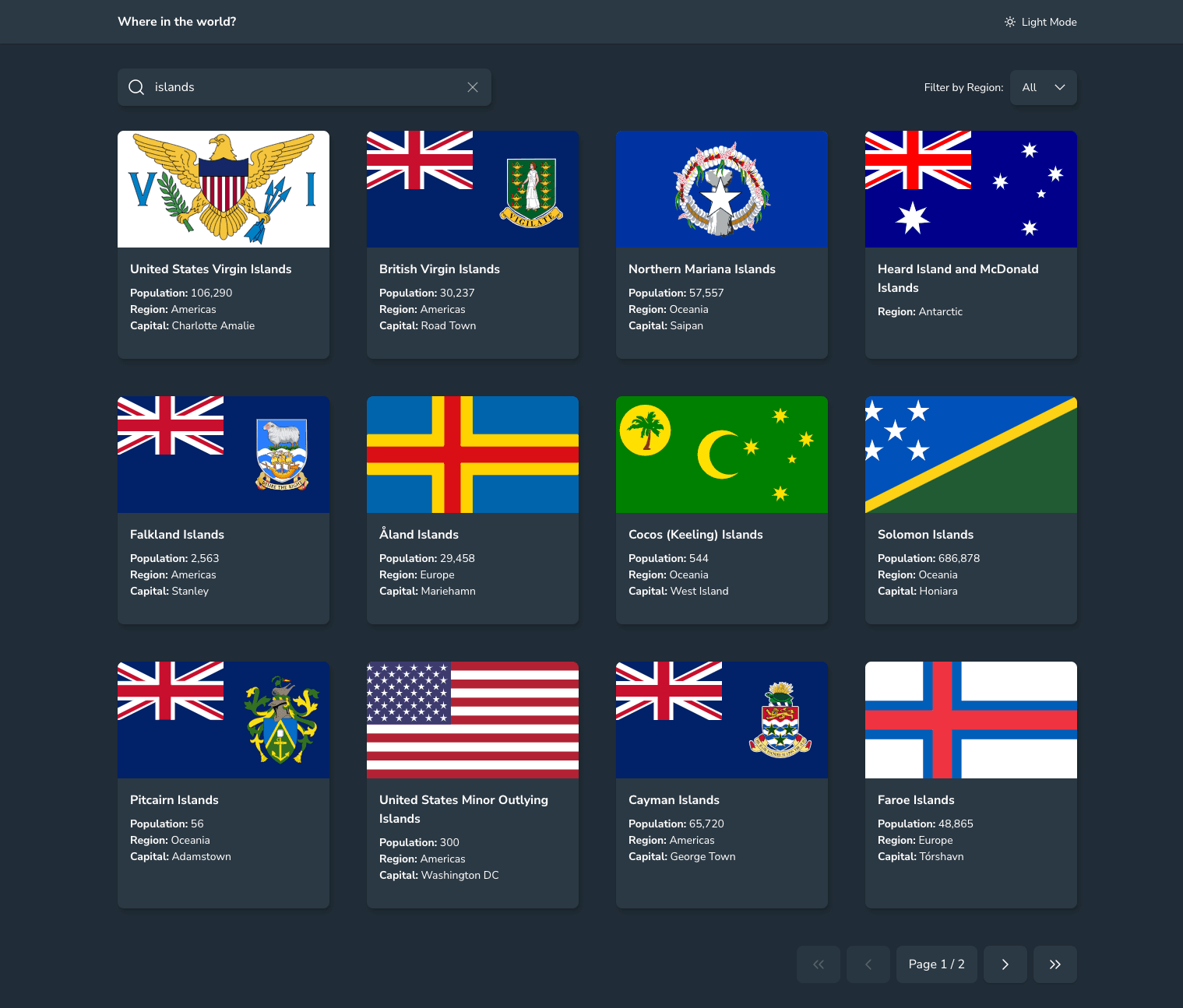 Countries React App